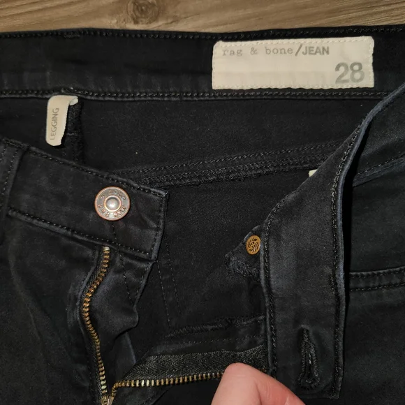 Rag & Bone Black Denim Leggings - Picture 5 of 6